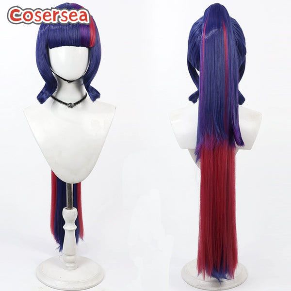 Twilight Sparkle 100cm Long Mixed Color Ponytail Cosplay Wigs