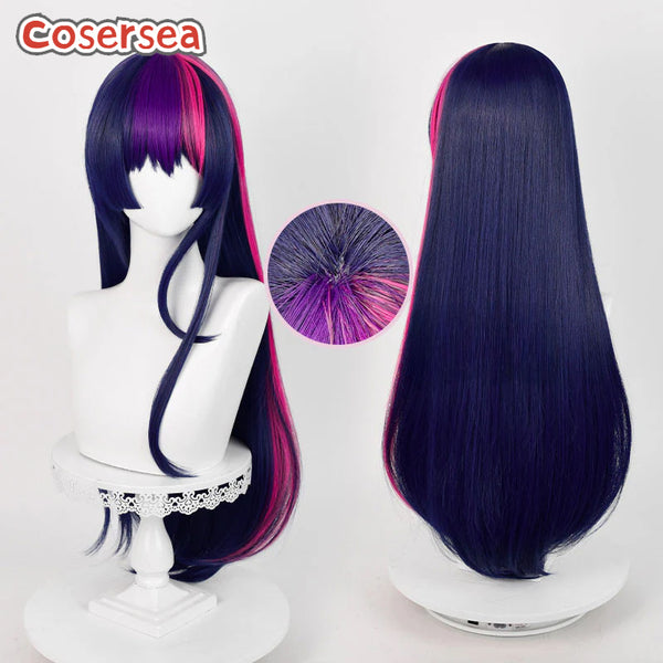 Twilight Sparkle 75cm Long Straight Purple Mixed Red Cosplay Wigs