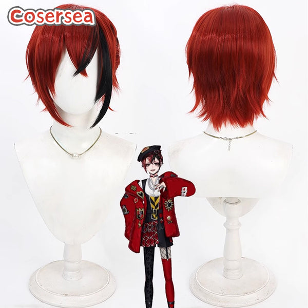 Twisted Wonderland Riddle Rosehearts 30cm Red Mixed Black Cosplay Wigs
