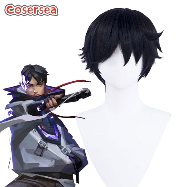 Valorant ISO 30cm Short Black Men Cosplay Wigs