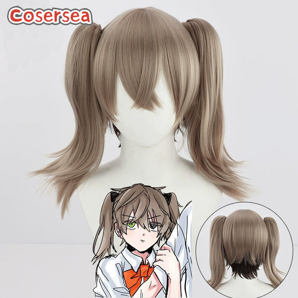 Virtual YouTuber Alban Knox 35cm Brown Ponytail Cosplay Wigs