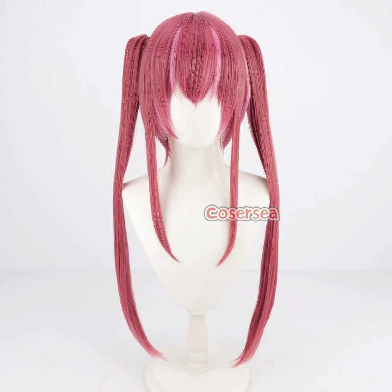 Virtual YouTuber Amagase Muyu 80cm Mixed Pink Ponytail Cosplay Wigs ...
