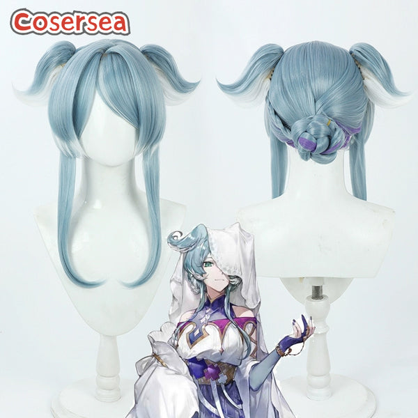Virtual YouTuber Elira Pendora 50cm Blue Mixed White Purple Cosplay Wigs