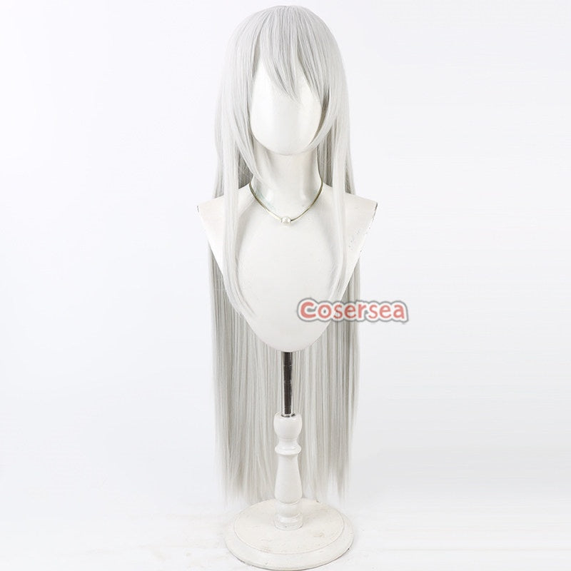 Cosersea Virtual YouTuber Higuchi Kaede 100cm Silver White Cosplay Wig ...