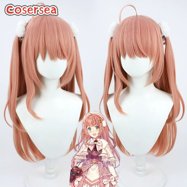 Virtual YouTuber Honma Himawari 80cm Orange Pink Cosplay Wigs