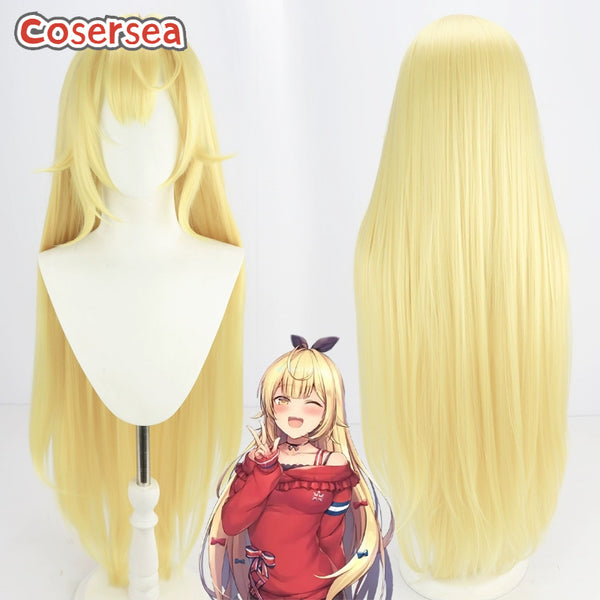 Virtual YouTuber Hoshikawa Sara 100cm Blonde Cosplay Wigs