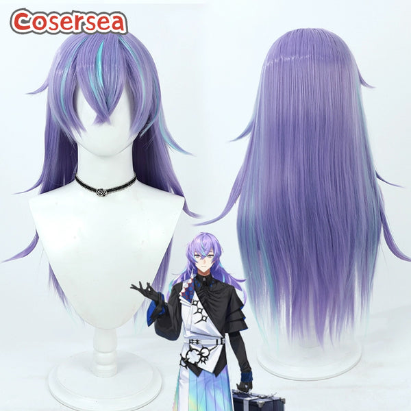 Virtual YouTuber Hoshirube Sho 70cm Light Purple Mixed Blue Cosplay Wigs