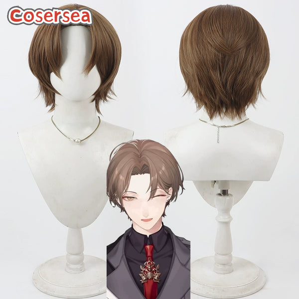 Virtual YouTuber Kagami Hayato 30cm Brown Men Cosplay Wigs