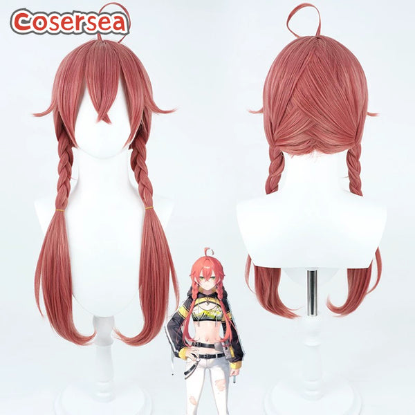 Virtual YouTuber Kamishiro Rui 60cm Red Cosplay Wigs