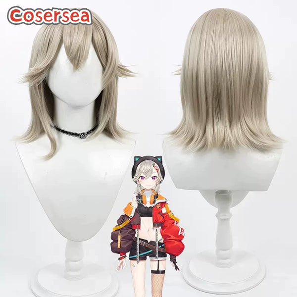 Virtual YouTuber Komori Met 35cm Light Brown Cosplay Wigs