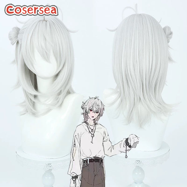 Virtual YouTuber Kuzuha 40cm Silver White Cosplay Wigs