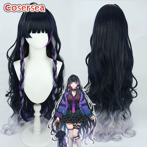 Virtual YouTuber Meloco Kyoran 110cm Wavy Mixed Color Cosplay Wigs