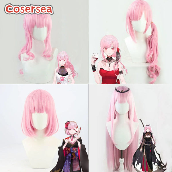Virtual YouTuber Mori Calliope Pink Cosplay Wigs