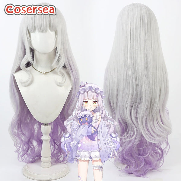Virtual YouTuber Murasaki Shion 100cm Wavy Mixed Color Cosplay Wigs