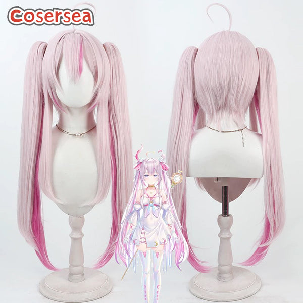 Virtual YouTuber Na Sera 80cm Pink Mixed Hot Pink Ponytail Cosplay Wigs