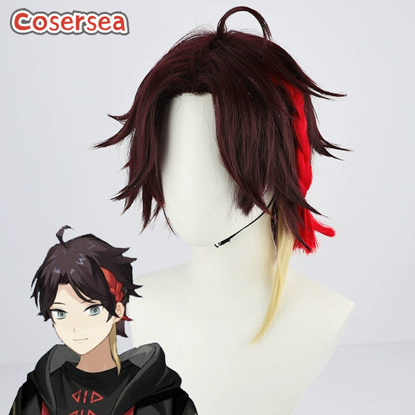 Virtual YouTuber Saegusa Akina 30cm Mixed Color Men Cosplay Wigs