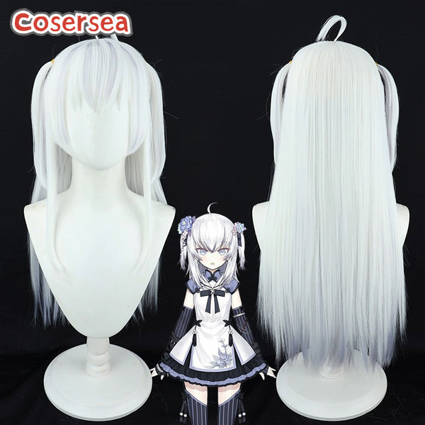 Virtual YouTuber Seren Azuma 60cm White Gradient Cosplay Wigs