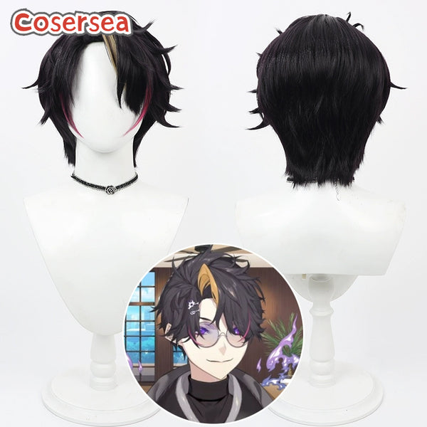 Virtual YouTuber Shu Yamino 30cm Mixed Black Cosplay Wigs
