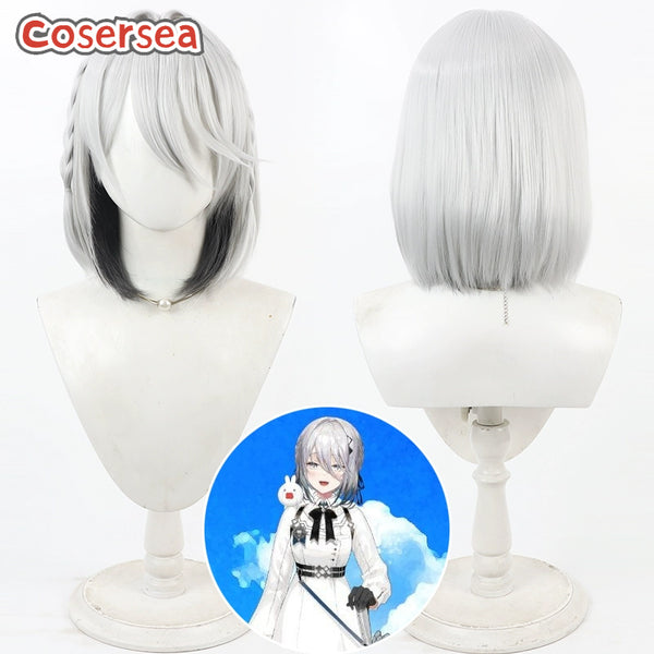 Virtual YouTuber Sophia Valentine 30cm Silver White Mixed Gray Cosplay Wigs