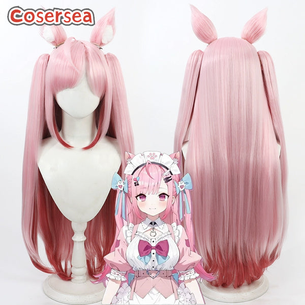 Virtual YouTuber Yuuki Sakuna 90cm Pink Ponytail Cosplay Wigs