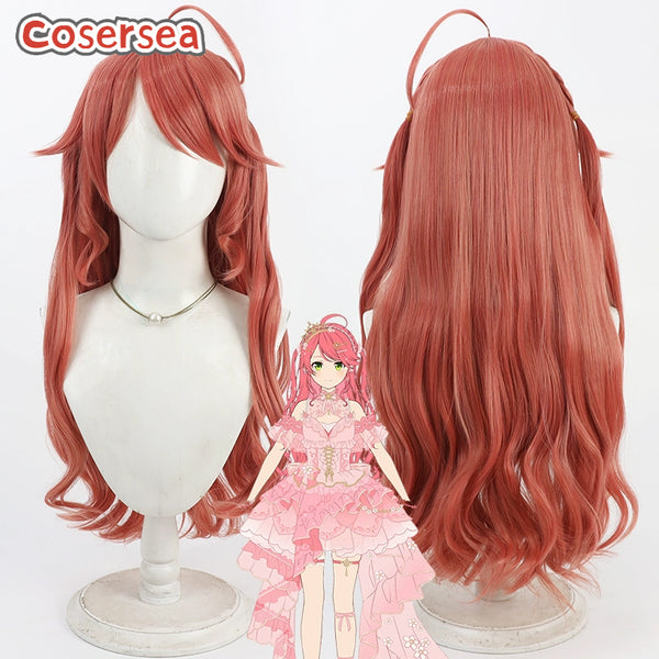 Virtual YouTuber Flower Rhapsody Sakura Miko 90cm Red Cosplay Wigs