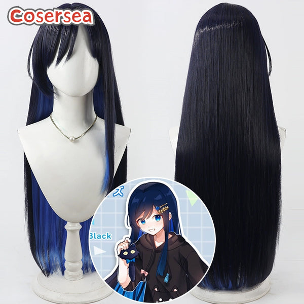 Cosersea Virtual YouTuber Gasoline Alley 100cm Long Mixed Blue Cosplay Wigs
