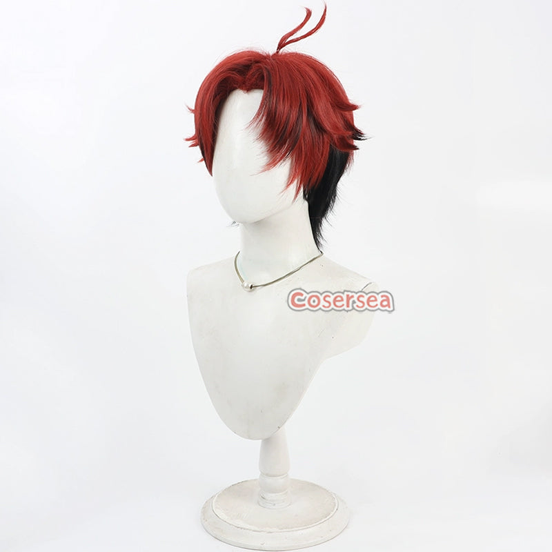 Virtual YouTuber Hiiragi Tsurugi 30cm Red Mixed Black Cosplay Wigs ...