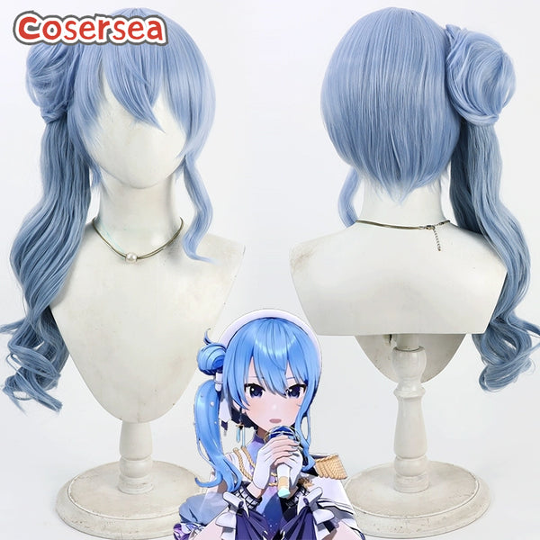 Virtual YouTuber Hoshimachi Suisei 60cm Blue Ponytail Cosplay Wigs