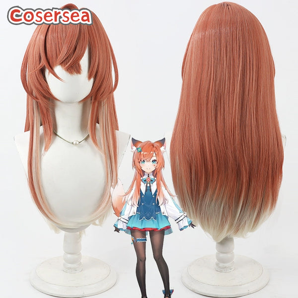 Cosersea Virtual YouTuber Jojoba 998 70cm Orange Red Mixed Light Blonde Cosplay Wigs