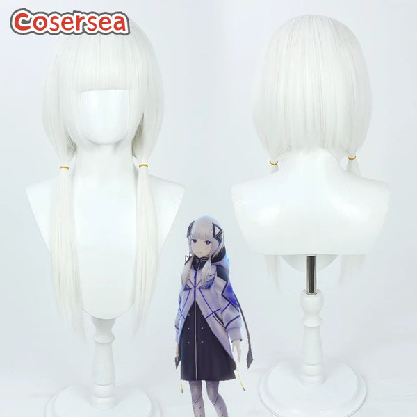 Cosersea Anime Virtual YouTuber Kafu 60cm Long White Cosplay Wigs