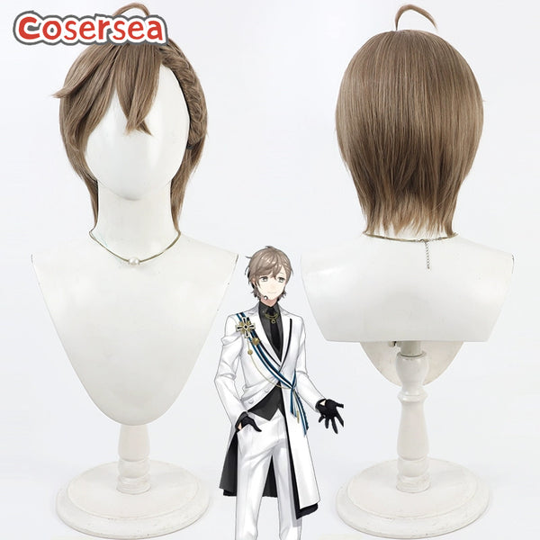 Cosersea Virtual YouTuber Kanae 30cm Short Light Brown Men Cosplay Wigs