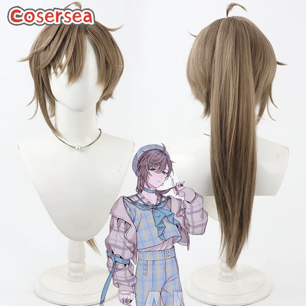 Cosersea Virtual YouTuber Kanae 55cm Long Brown Ponytail Cosplay Wigs