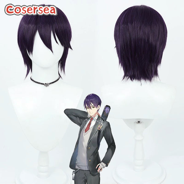 Cosersea Virtual YouTuber Kenmochi Toya 30cm Short Purple Cosplay Wigs