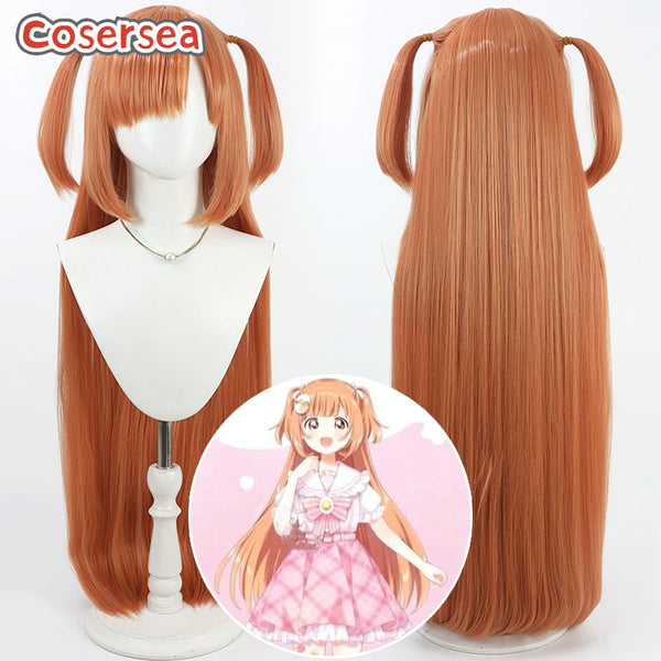 Cosersea Virtual YouTuber Kirara Tamako 90cm Long Mixed Orange Cosplay Wigs