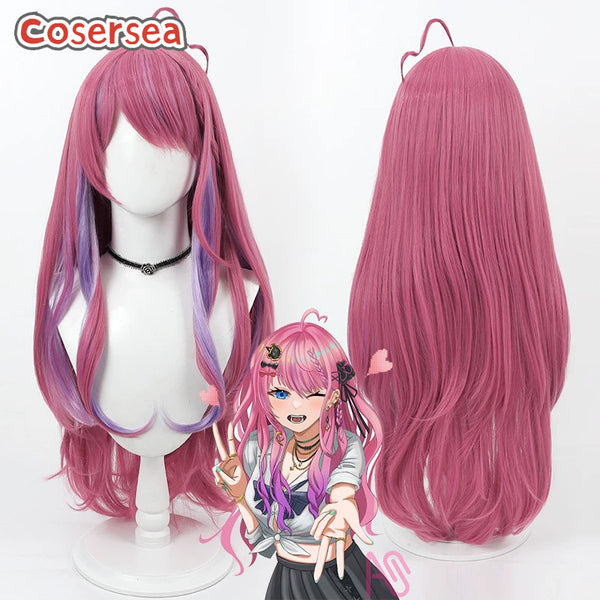 Cosersea Virtual YouTuber Kuramochi Meruto 70cm Dark Pink Mixed Purple Cosplay Wigs