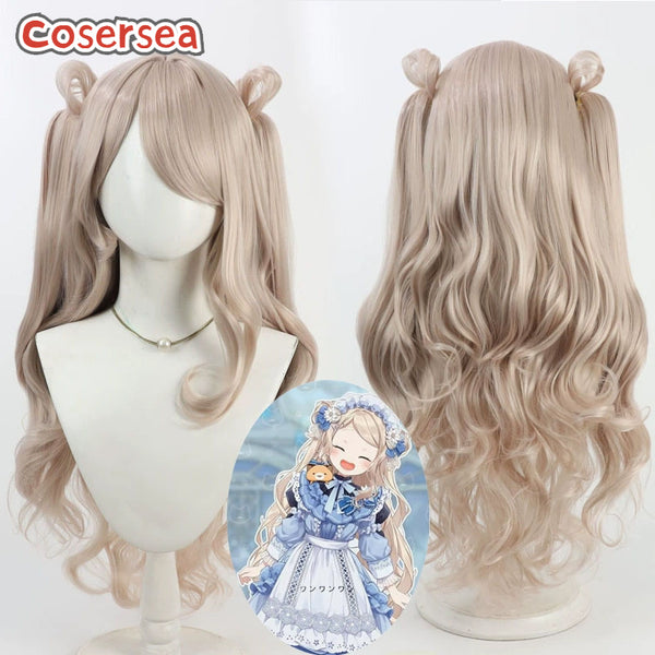 Cosersea Virtual YouTuber Machita Chima 75cm Long Light Brown Cosplay Wigs