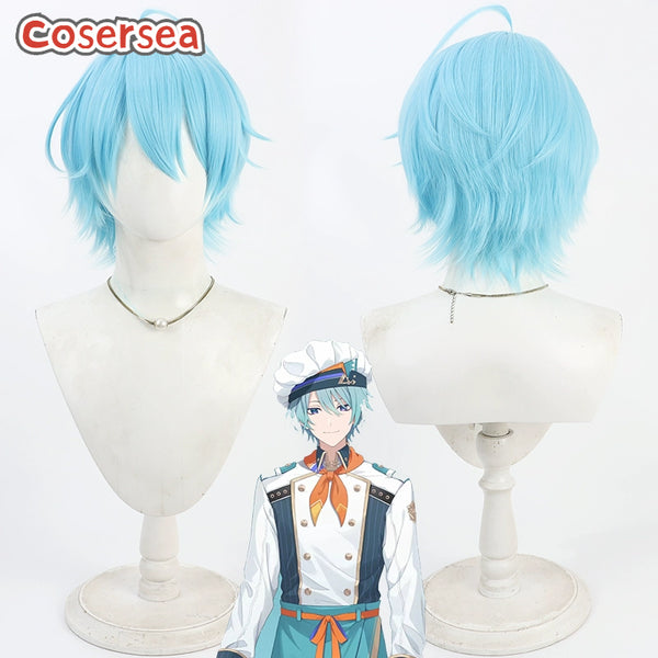 Virtual YouTuber Nagisa Trout 30cm Light Blue Cosplay Wigs