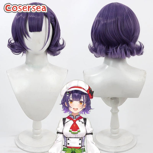 Virtual YouTuber Nanase Suzuna 30cm Purple Cosplay Wigs