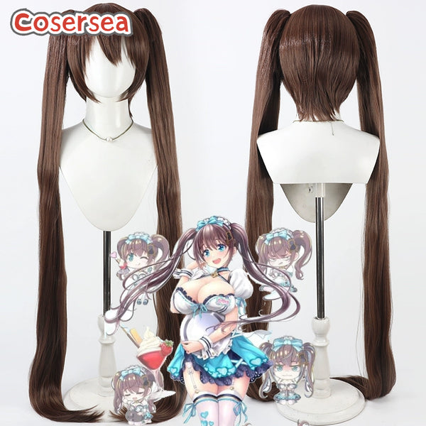 Cosersea Virtual YouTuber Oomune Tayuyu 120cm Brown Ponytail Cosplay Wigs