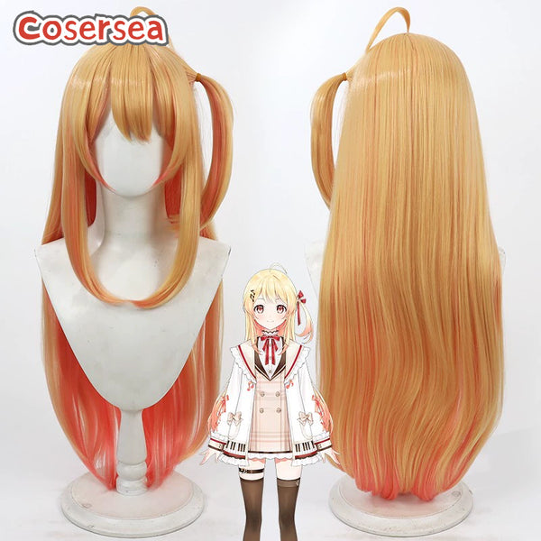 Cosersea Virtual YouTuber Otonose Kanade 70cm Blonde Mixed Pink Cosplay Wigs