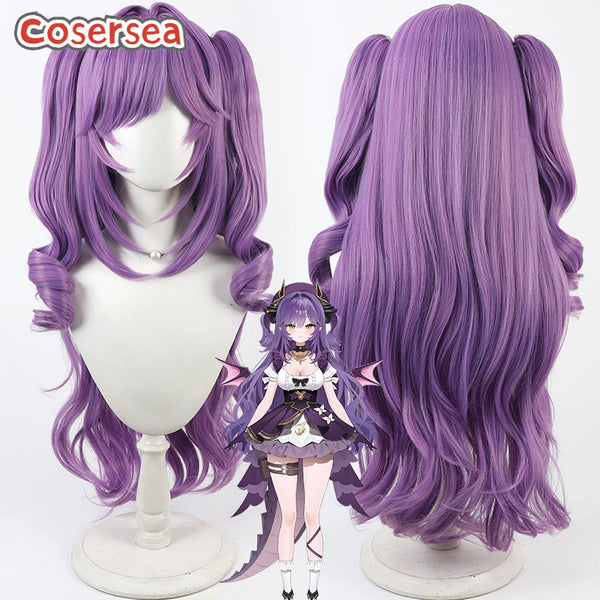 Cosersea Virtual YouTuber Sakihane Huya 80cm Purple Mixed Pink Ponytail Cosplay Wigs