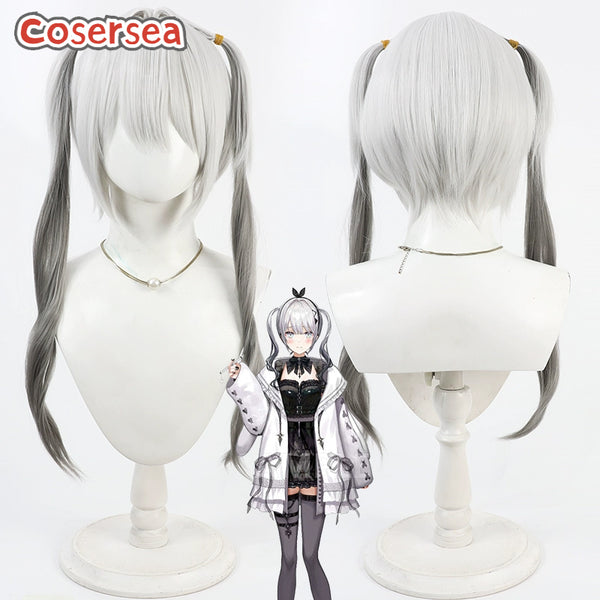 Cosersea Virtual YouTuber Sophia Valentine 50cm Silver White Mixed Gray Cosplay Wigs