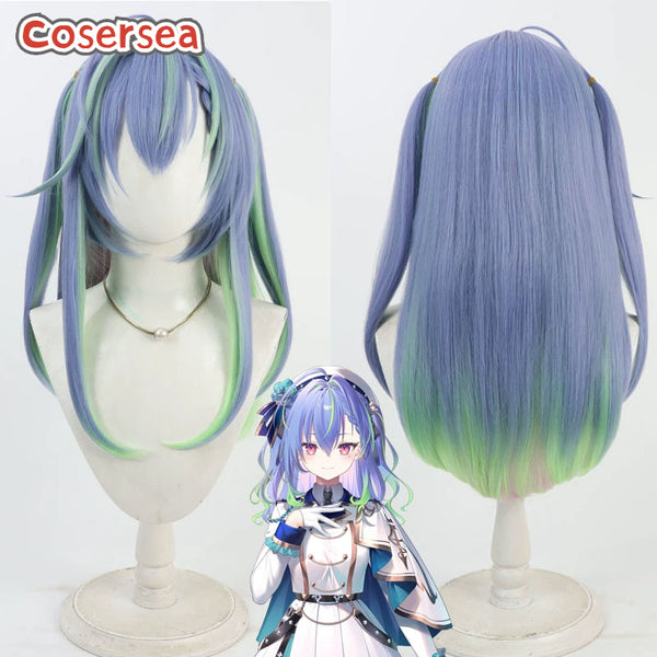 Virtual YouTuber Suzumi Nemo 65cm Blue Mixed Green Cosplay Wigs