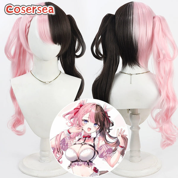 Cosersea Virtual YouTuber Tachibana Hinano 70cm Pink And Brown Ponytail Cosplay Wigs