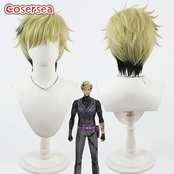 Cosersea Virtual YouTuber Vantacrow Bringer 30cm Blonde Mixed Black Cosplay Wigs