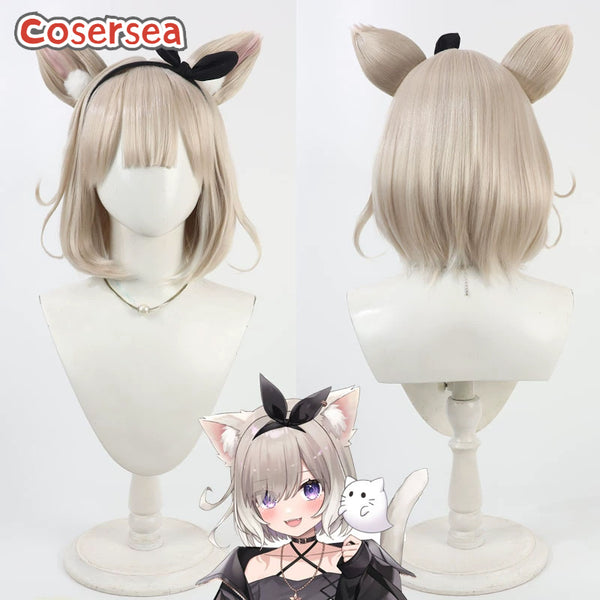Cosersea Virtual YouTuber Yozuna Niu 30cm Light Brown Bobo Cosplay Wigs