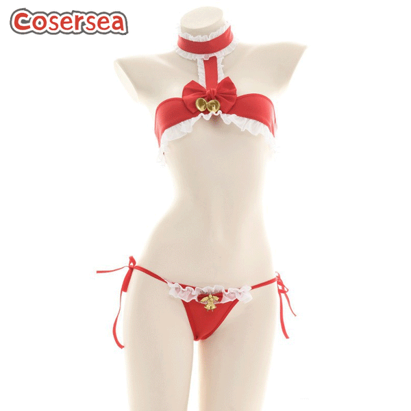 Women's Private Red Bikini Underwear Sexy Maid Pajamas Homewear