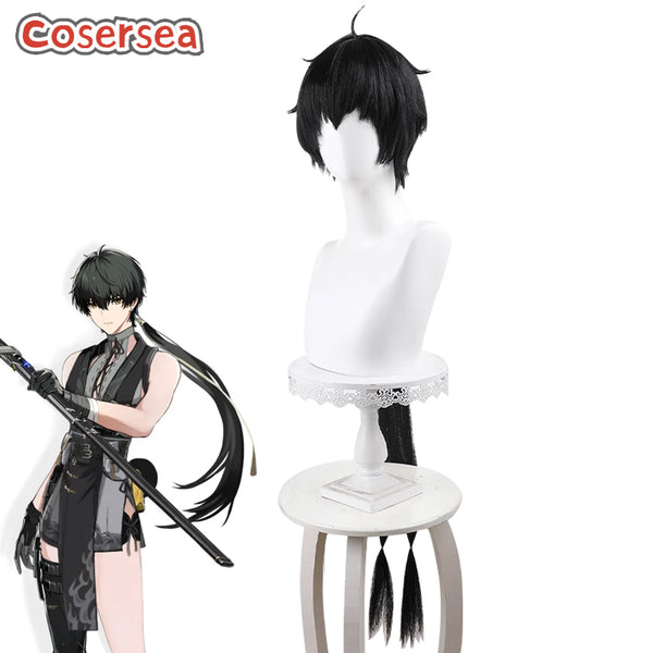Wuthering Waves Rover Male 120cm Long Black Cosplay Wigs