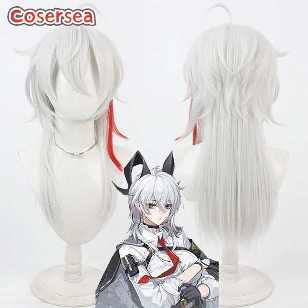 Wuthering Waves Zani 55cm Silver White Mixed Red Cosplay Wigs