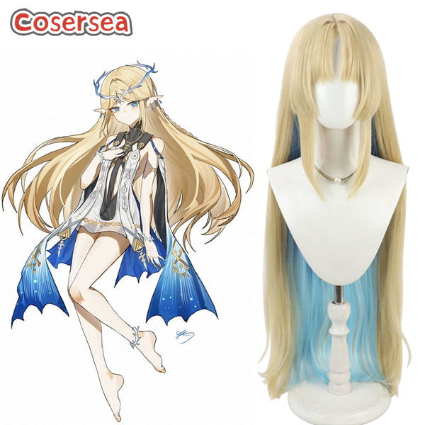 Cosersea Wuthering Waves Cartethyia 100cm Blonde Mixed Light Blue Cosplay Wigs